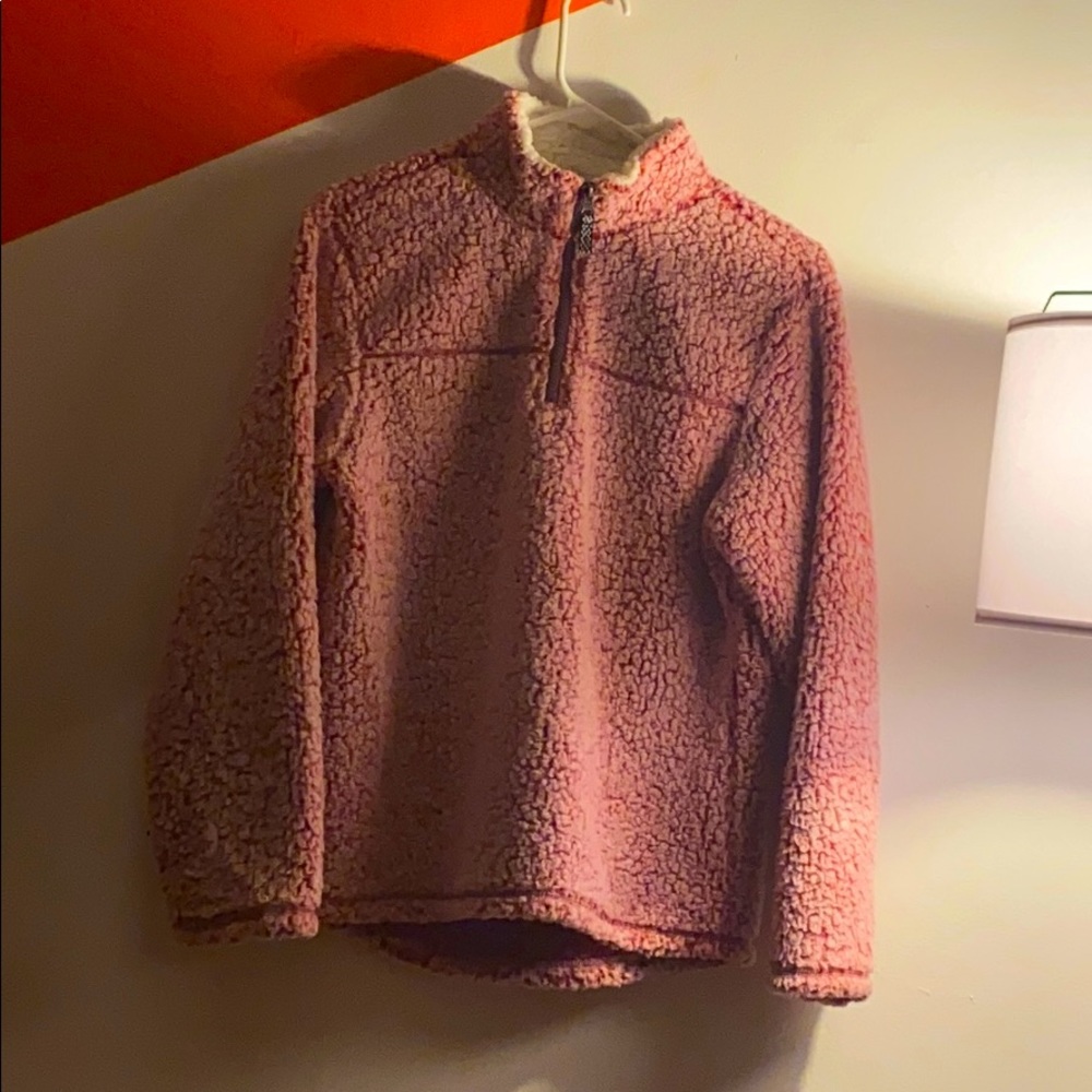 Warm red sweater with no hood